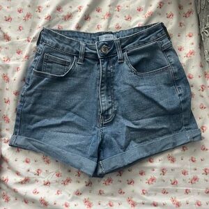 Forever 21 Light Blue Rolled Hem Denim Shorts